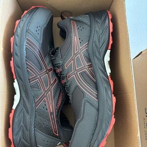 Asics Charcoal and Crimson Athletic Sneakers